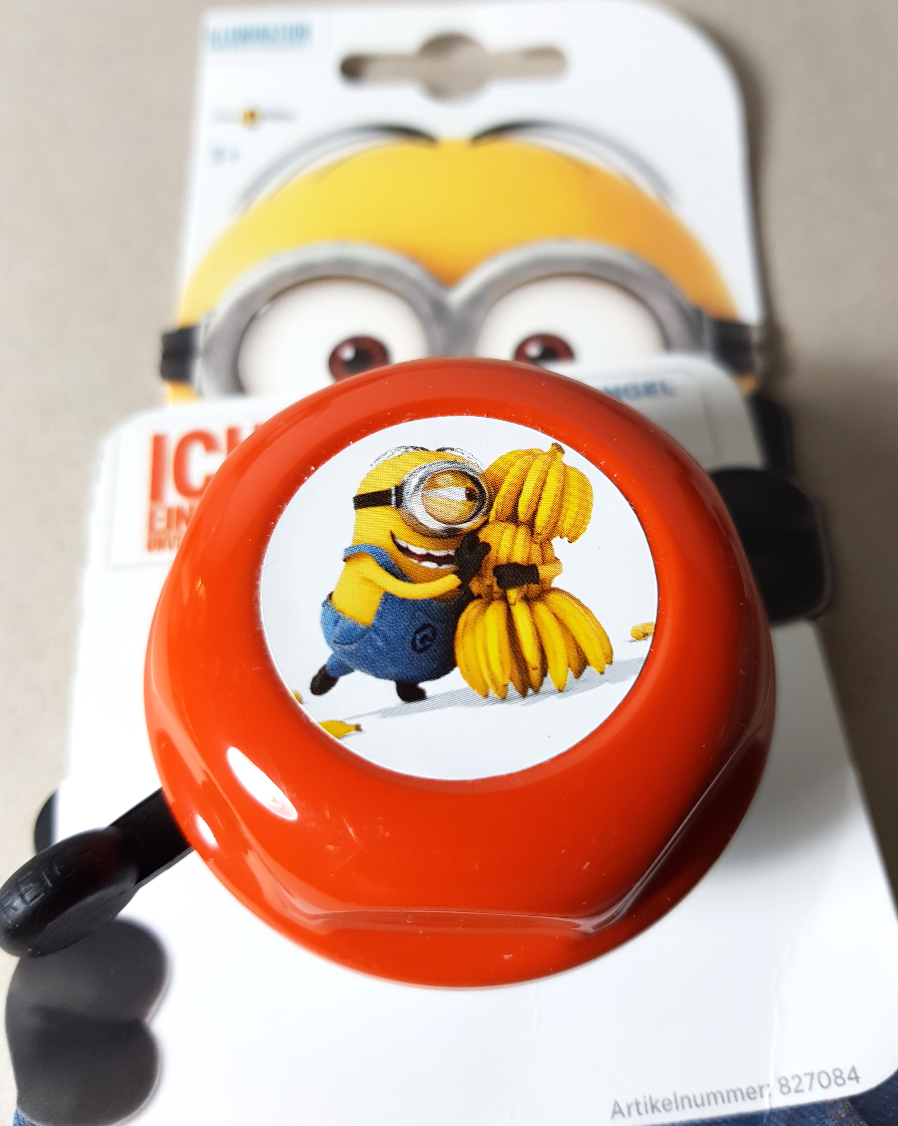 ♫♫ Bike Fashion Kinder Fahrradklingel / Glocke "Minions", orange, Ø 55mm