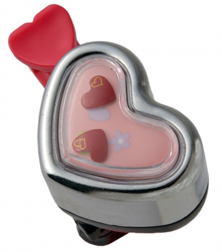Fahrradklingel Heart Shaped, silber / rosa Herz