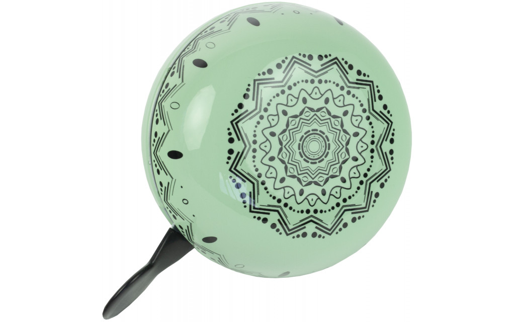 WIDEK 2-Klang Fahrradklingel Mandala Green Bay, XXL Ø 80mm, Ding Dong - laut und kräftig