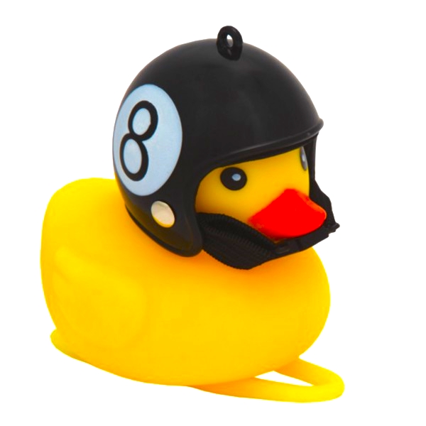 LiiX Deko Duck "Eightball", Ente Acht, Fahrradhupe, Lenkerhupe