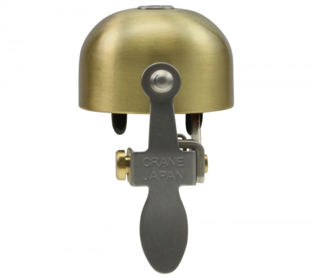 Crane Bell Co. E-NE Fahrradklingel matt messing, Ø Klemmung: 22.2mm bis 31.8mm