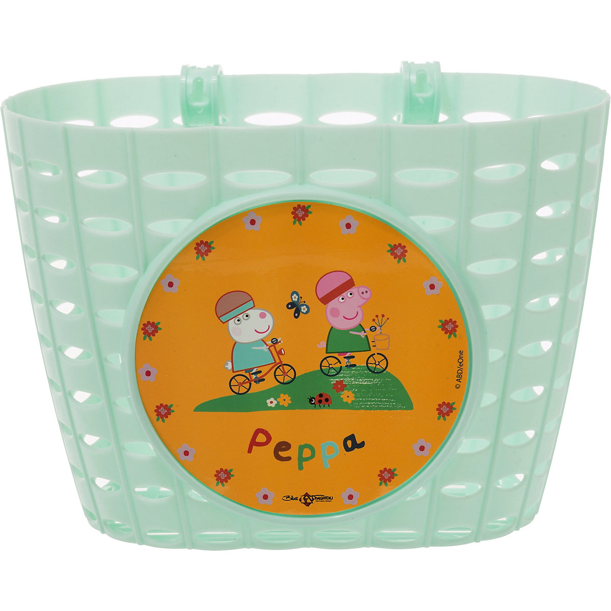 Bike Fashion Kinder Fahrradkorb Lenkerkorb "Peppa Pig (Wutz)", mint