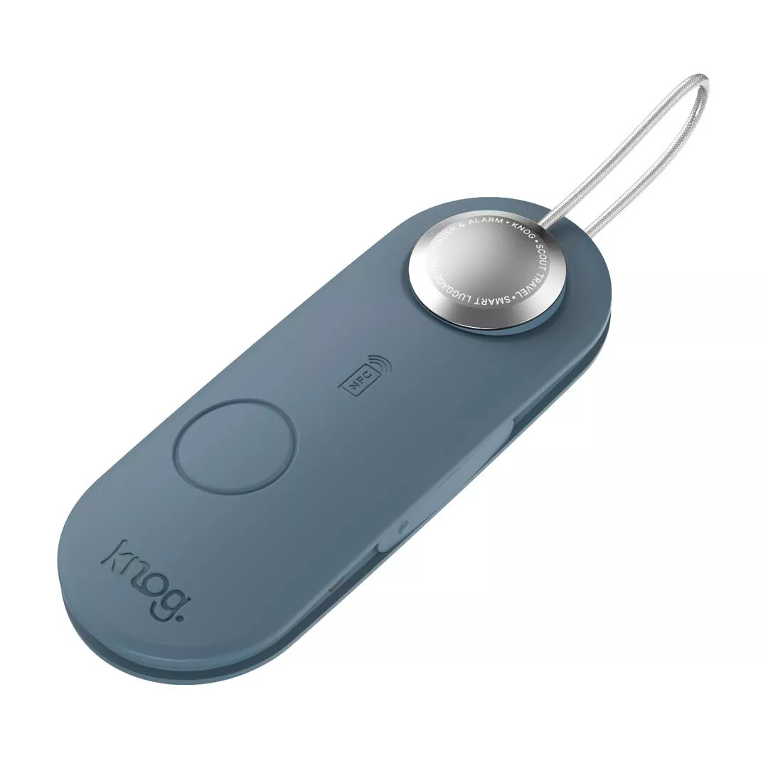 Knog Scout Travel Alarm & Finder – 85dB Sirene & App-Tracking – Blau/Silber