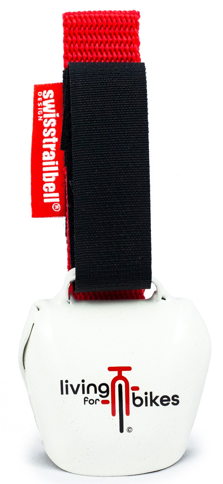 swisstrailbell® "Mexico Edition" White Bell: Red/Black Bike, rotes Band, Fahrradklingel